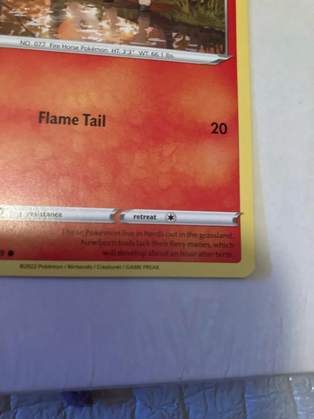 Pokemon Ponyta Red Orange Yellow Trading Card